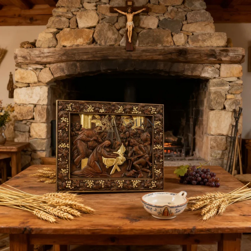 The Nativity Scene Wood Carving - Image 4