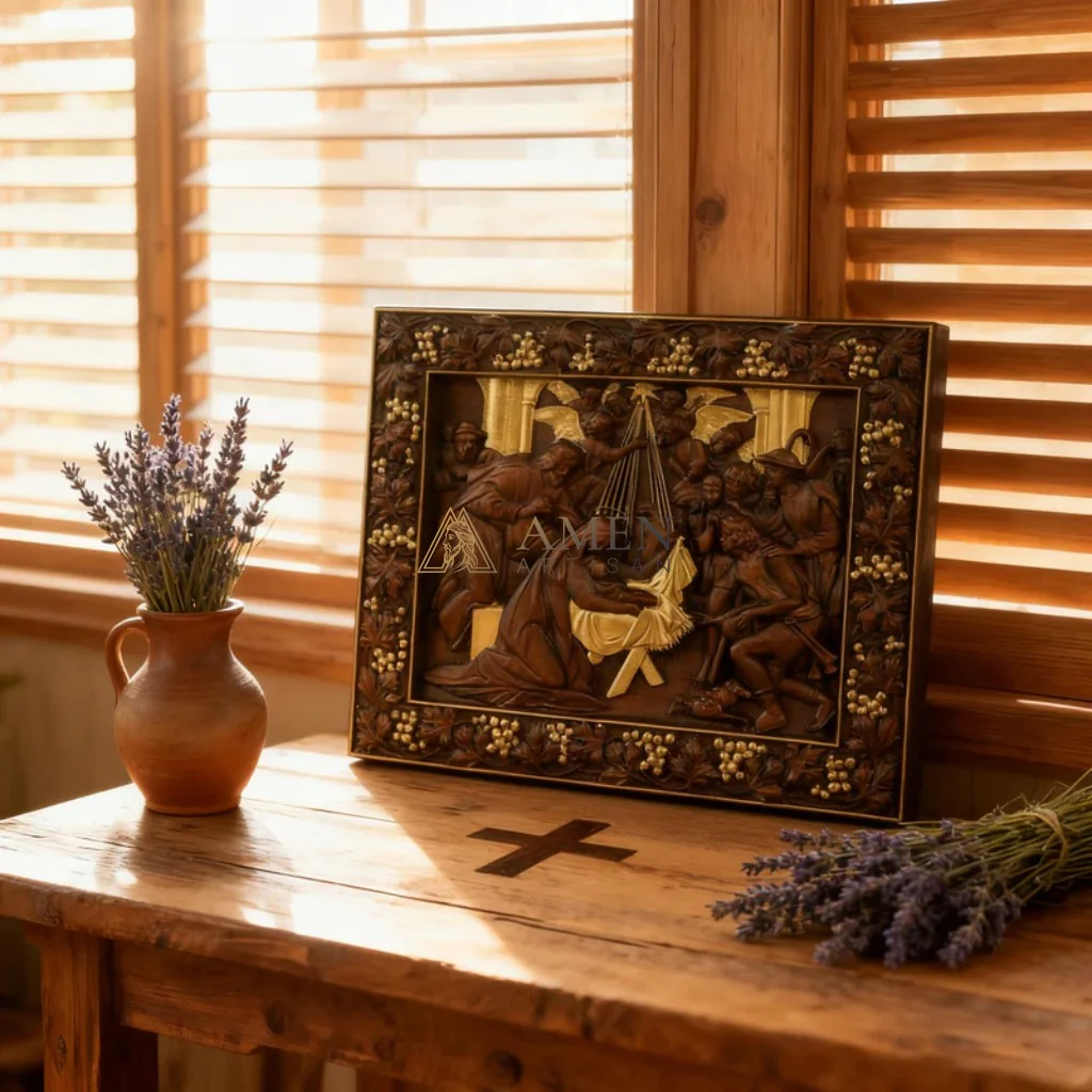 The Nativity Scene Wood Carving - Image 6