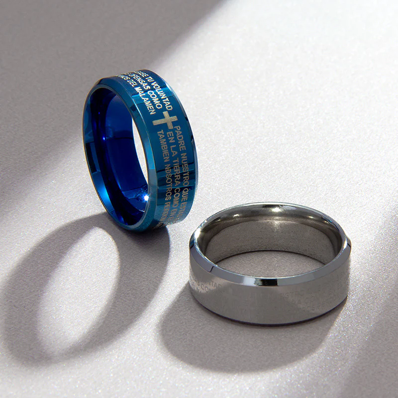 Titanium Steel Cross Scripture Ring | Amen Artisan - Image 4