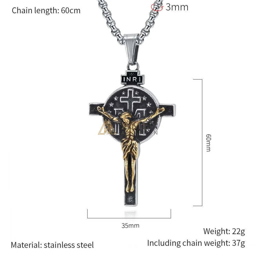 Titanium Steel Crucifix Necklace Amen Artisan - Image 12