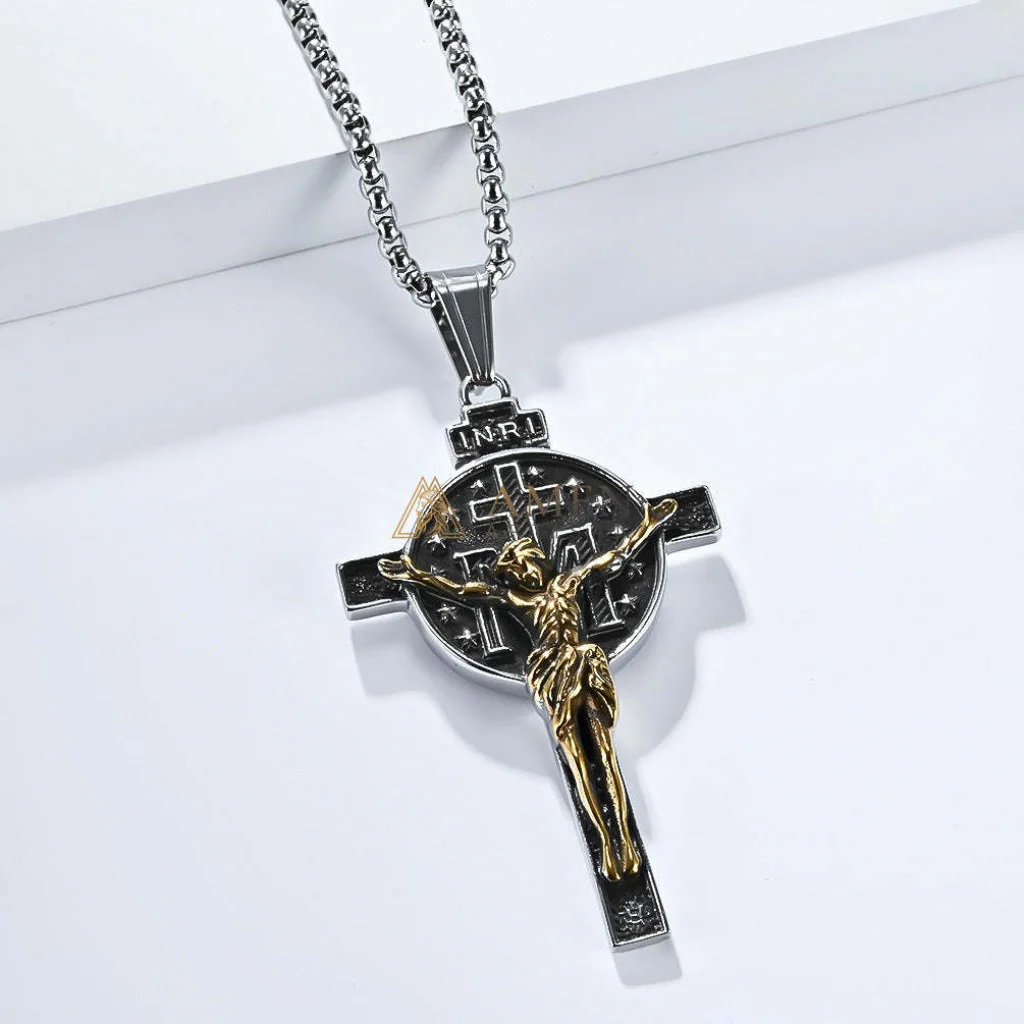 Titanium Steel Crucifix Necklace Amen Artisan - Image 2