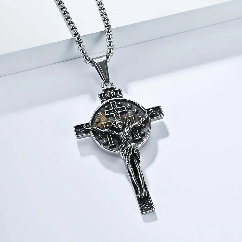 Titanium Steel Crucifix Necklace Amen Artisan - Image 3