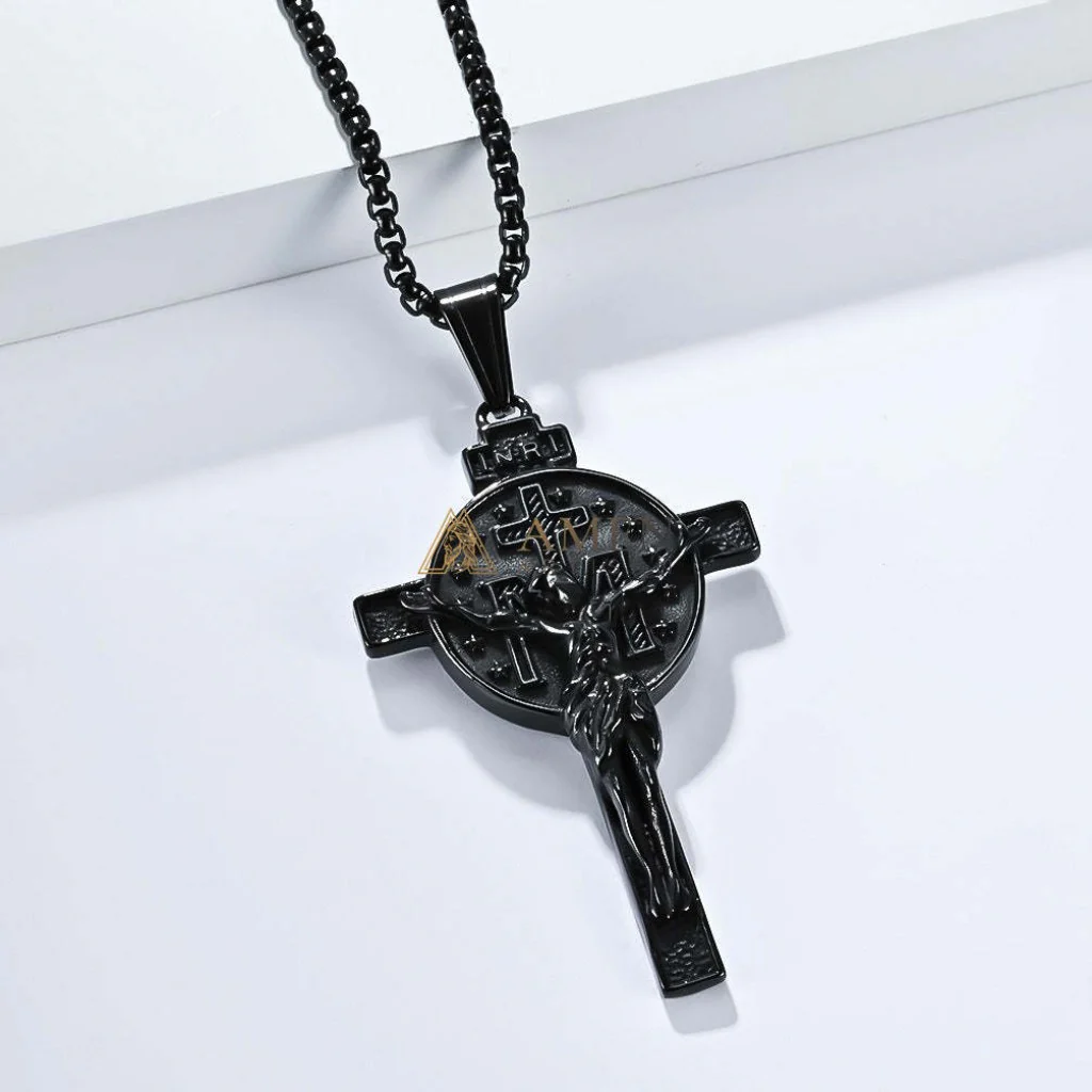Titanium Steel Crucifix Necklace Amen Artisan - Image 4