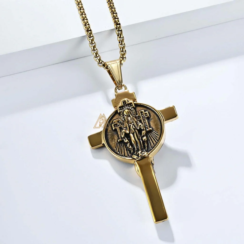 Titanium Steel Crucifix Necklace Amen Artisan - Image 5