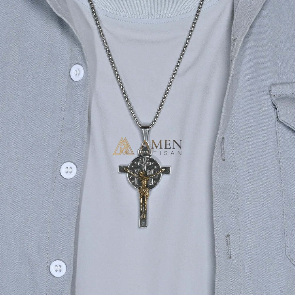 Titanium Steel Crucifix Necklace Amen Artisan - Image 6