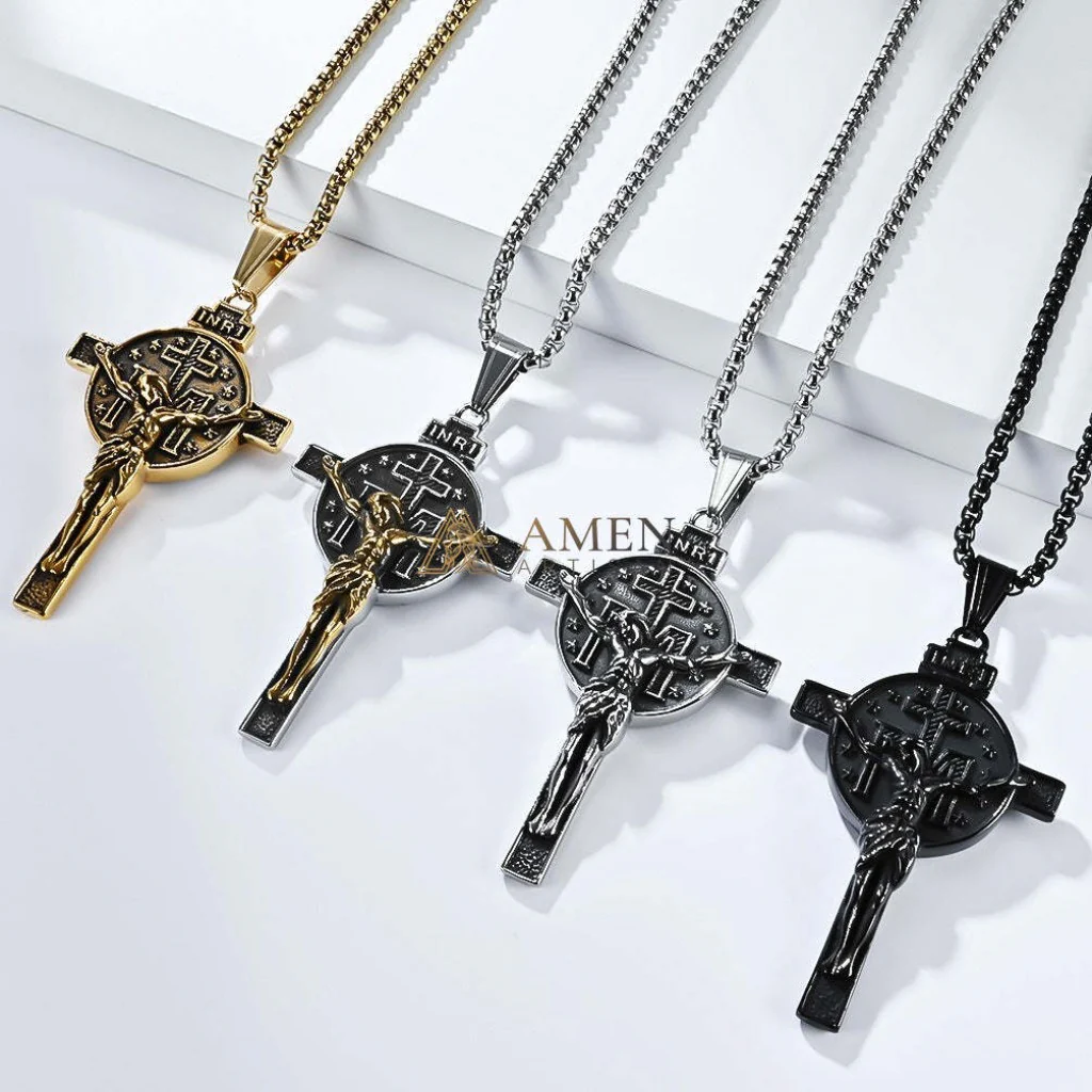 Titanium Steel Crucifix Necklace Amen Artisan - Image 7