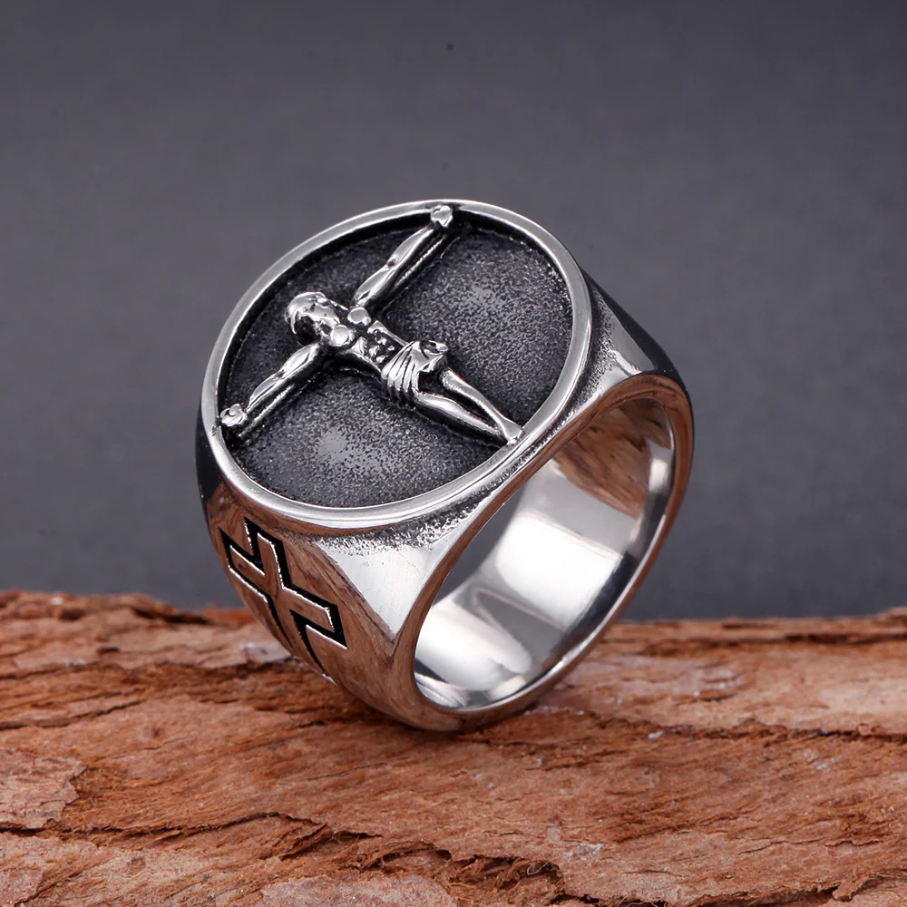 Titanium Steel Jesus Ring | Amen Artisan - Image 2