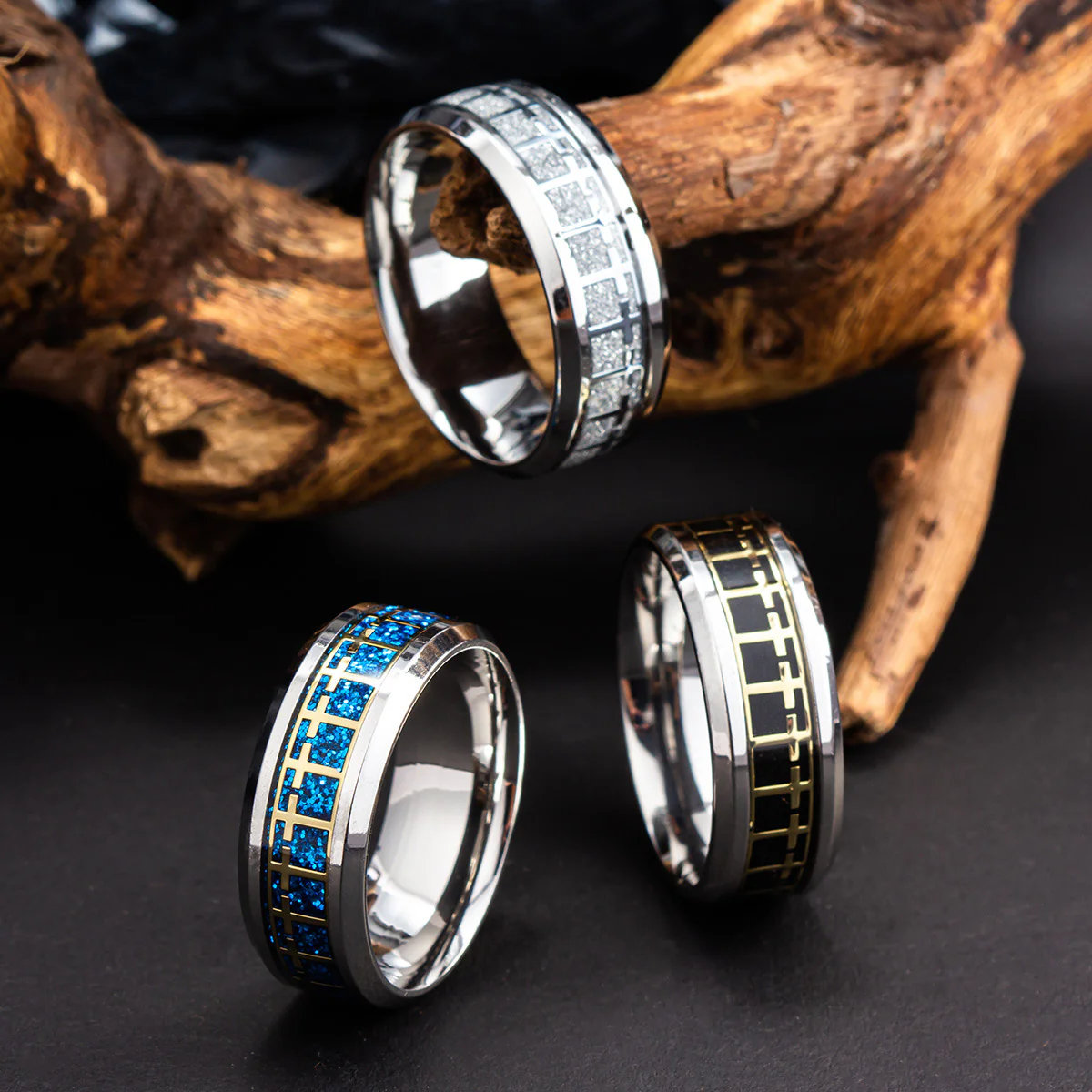 Titanium Steel Multi-Cross Ring | Amen Artisan - Image 2