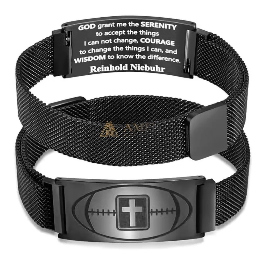 Titanium Steel Positive Energy Football Bracelet Amen Artisan