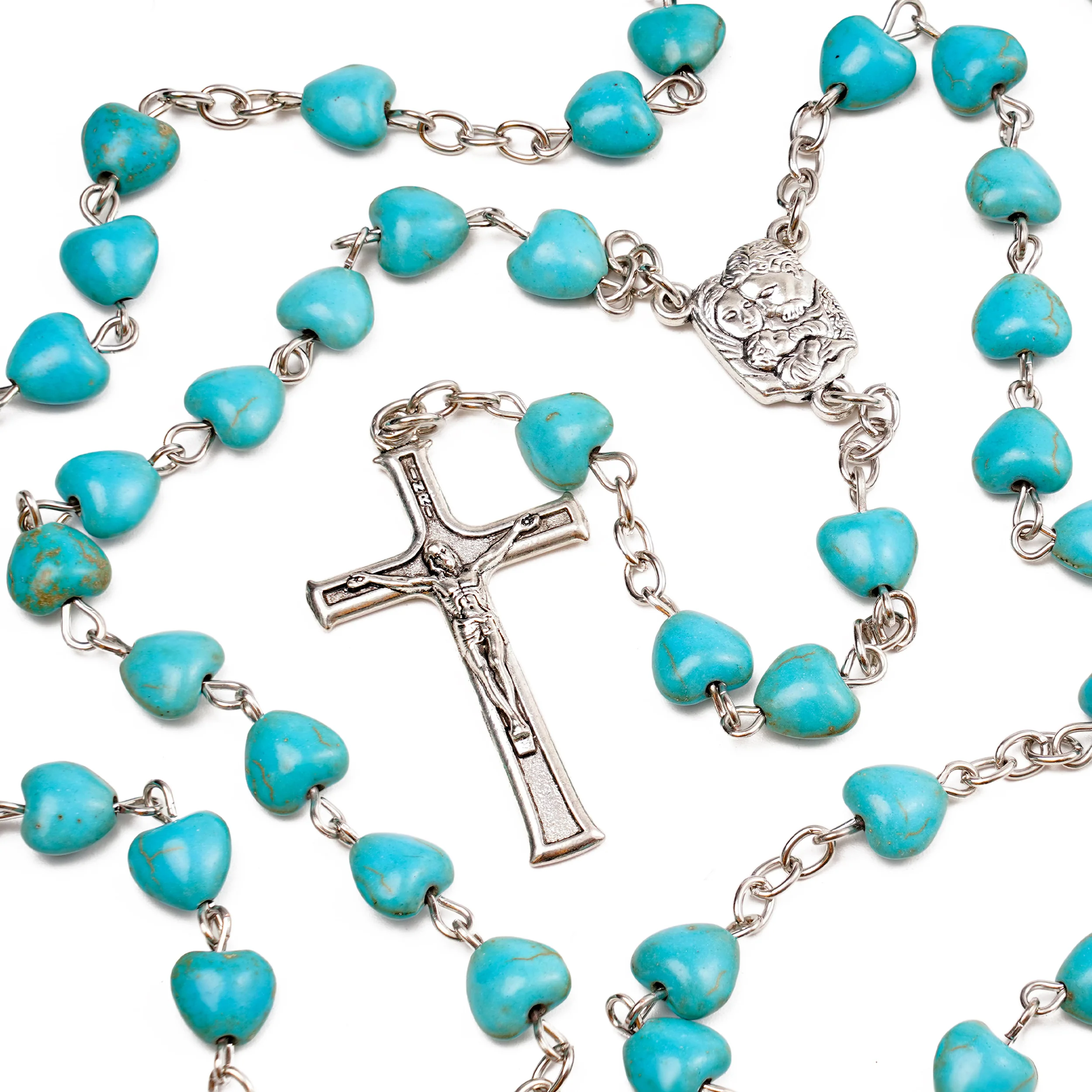 Turquoise Heart Rosary - Image 4