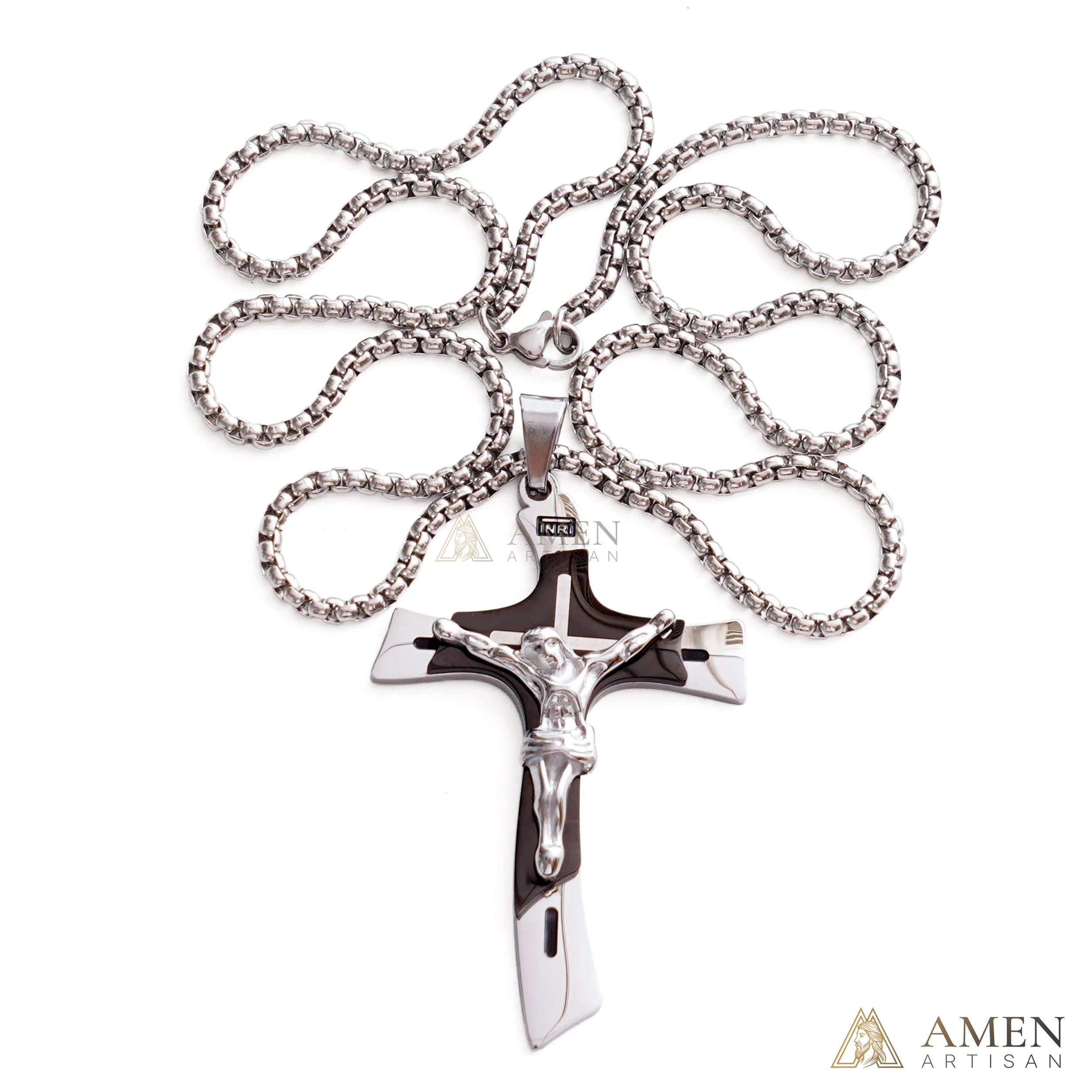 【Deal Today】Two-Tone Jesus Crucifix Necklace - Faith & Redemption - Image 10
