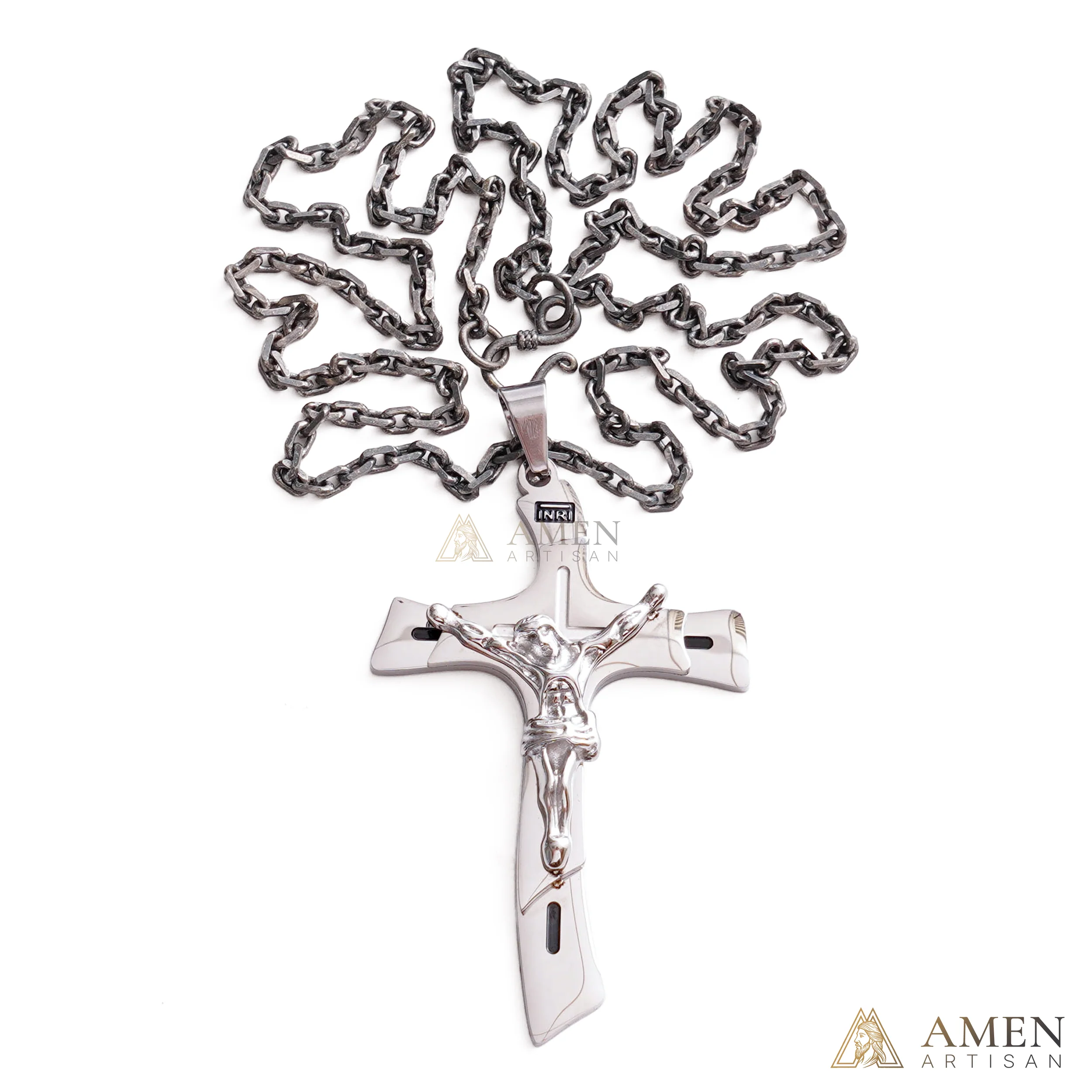 【Deal Today】Two-Tone Jesus Crucifix Necklace - Faith & Redemption - Image 11