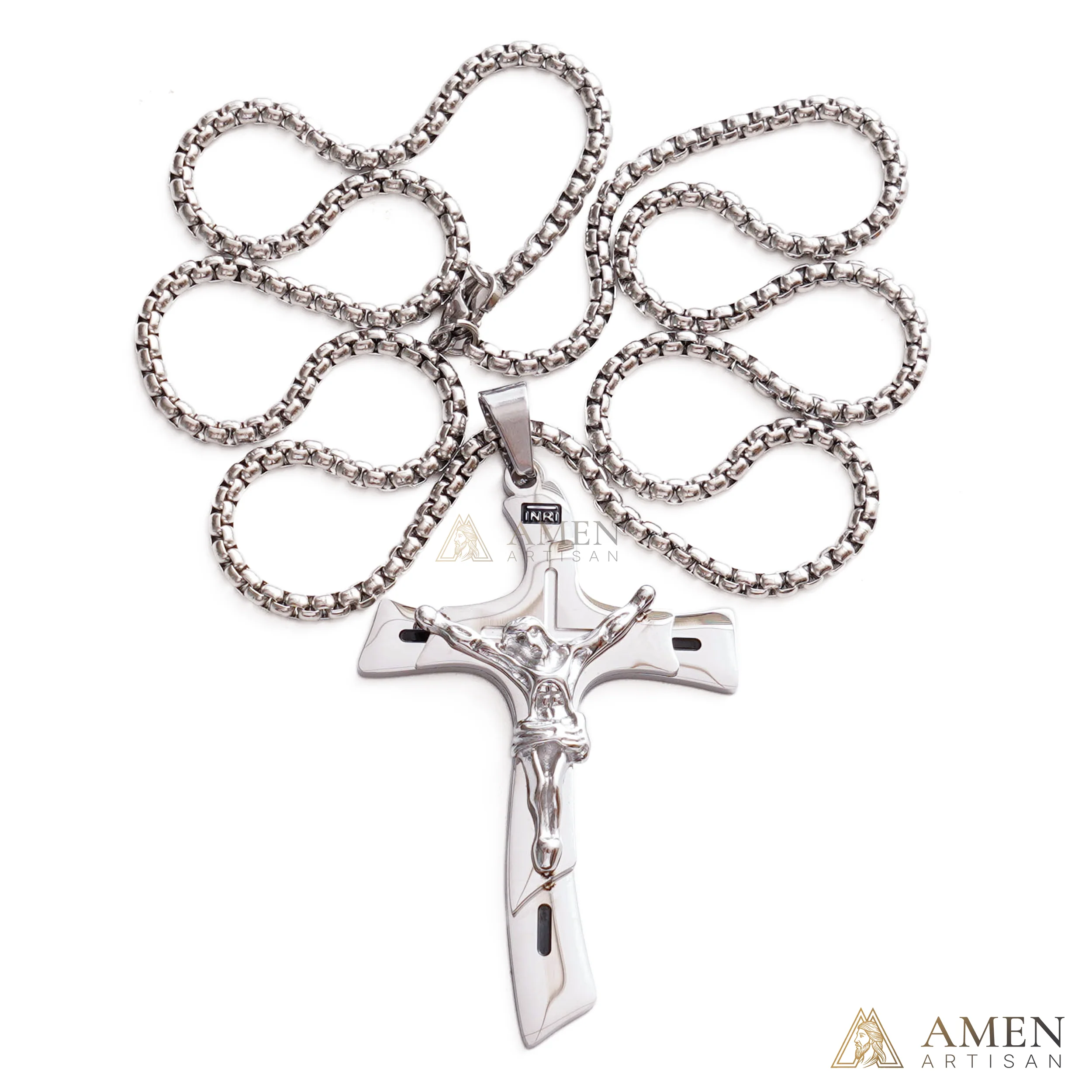 【Deal Today】Two-Tone Jesus Crucifix Necklace - Faith & Redemption - Image 12