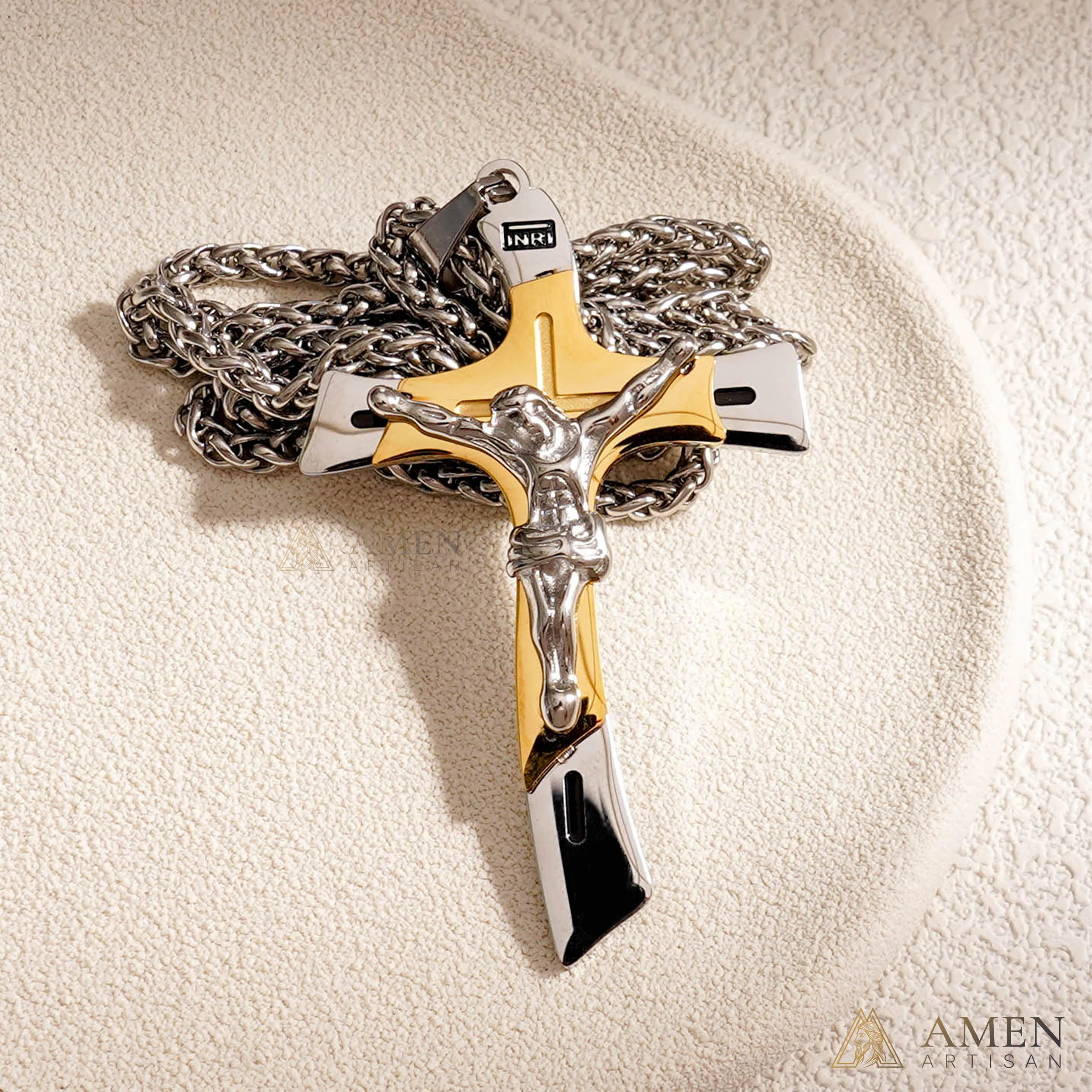 【Deal Today】Two-Tone Jesus Crucifix Necklace - Faith & Redemption - Image 2
