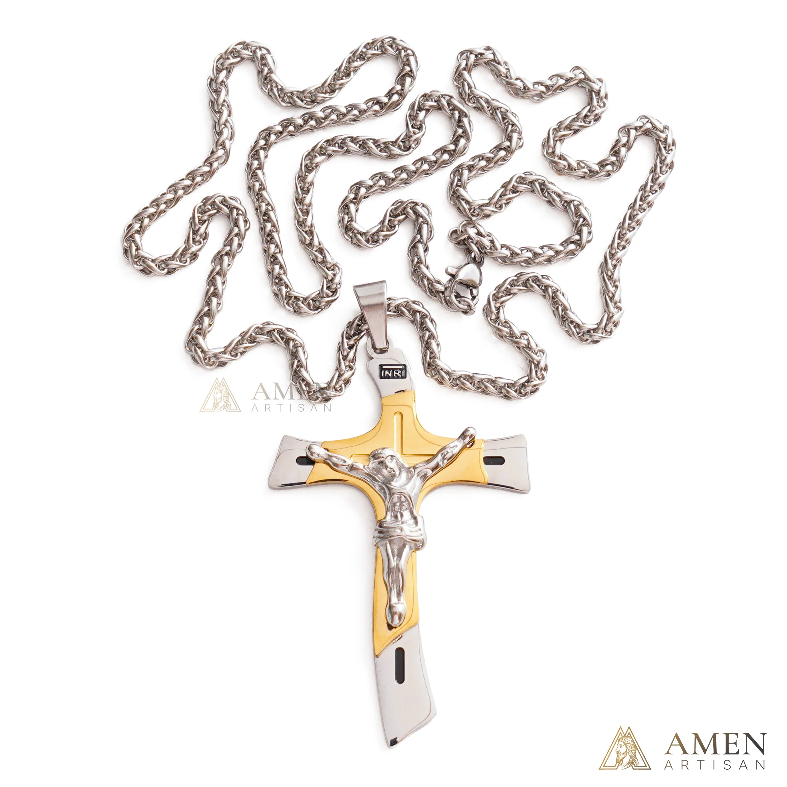 【Deal Today】Two-Tone Jesus Crucifix Necklace - Faith & Redemption - Image 5