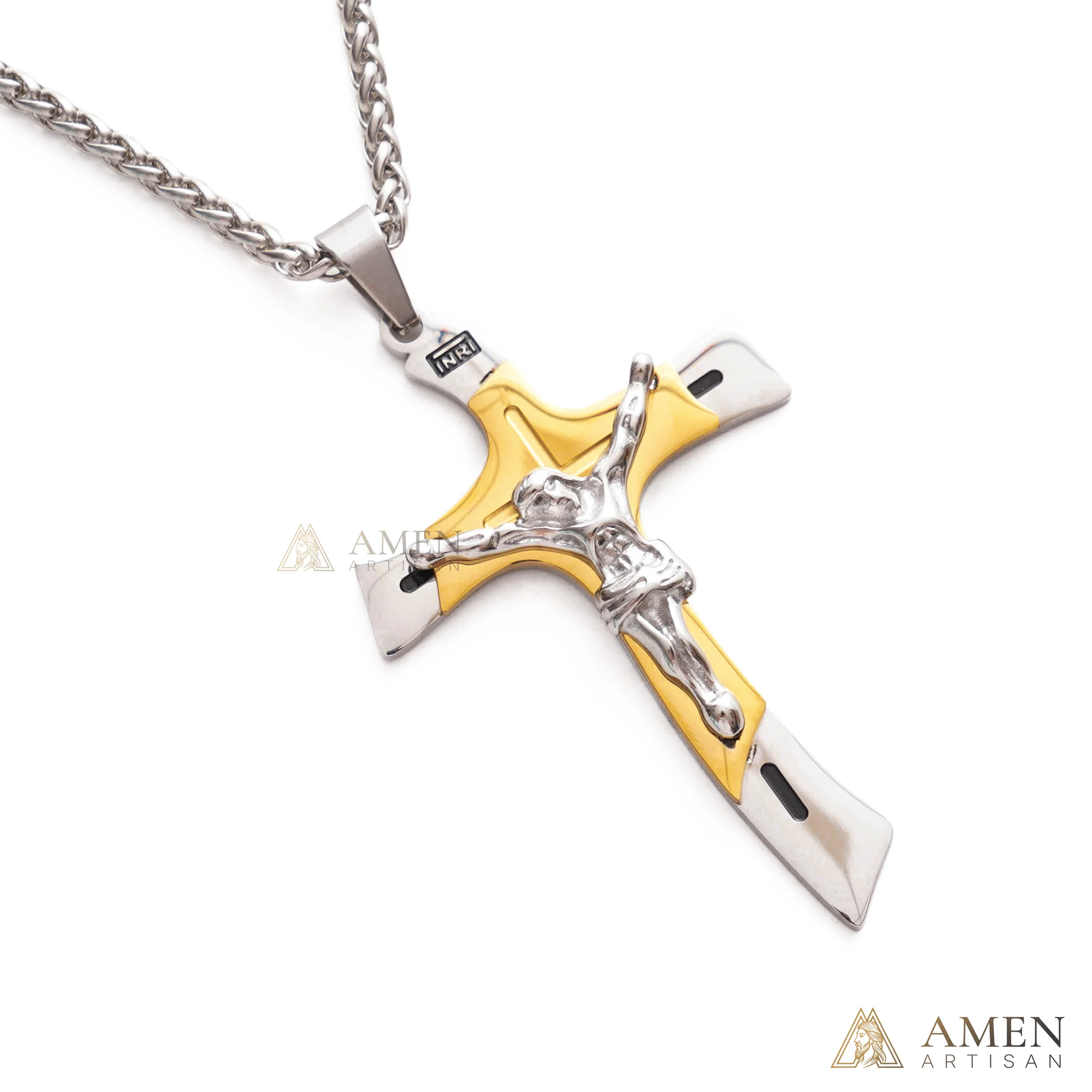 【Deal Today】Two-Tone Jesus Crucifix Necklace - Faith & Redemption - Image 7