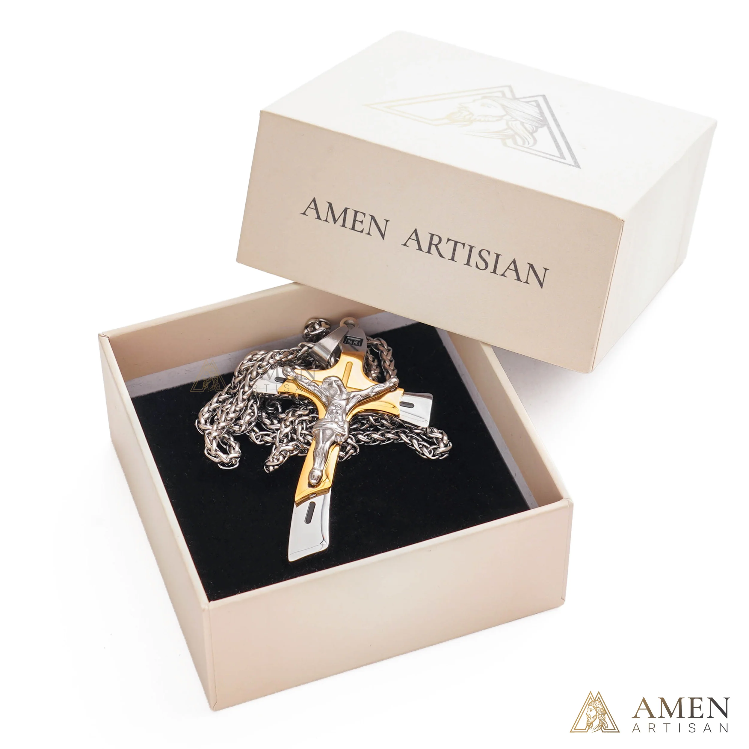 【Deal Today】Two-Tone Jesus Crucifix Necklace - Faith & Redemption - Image 8