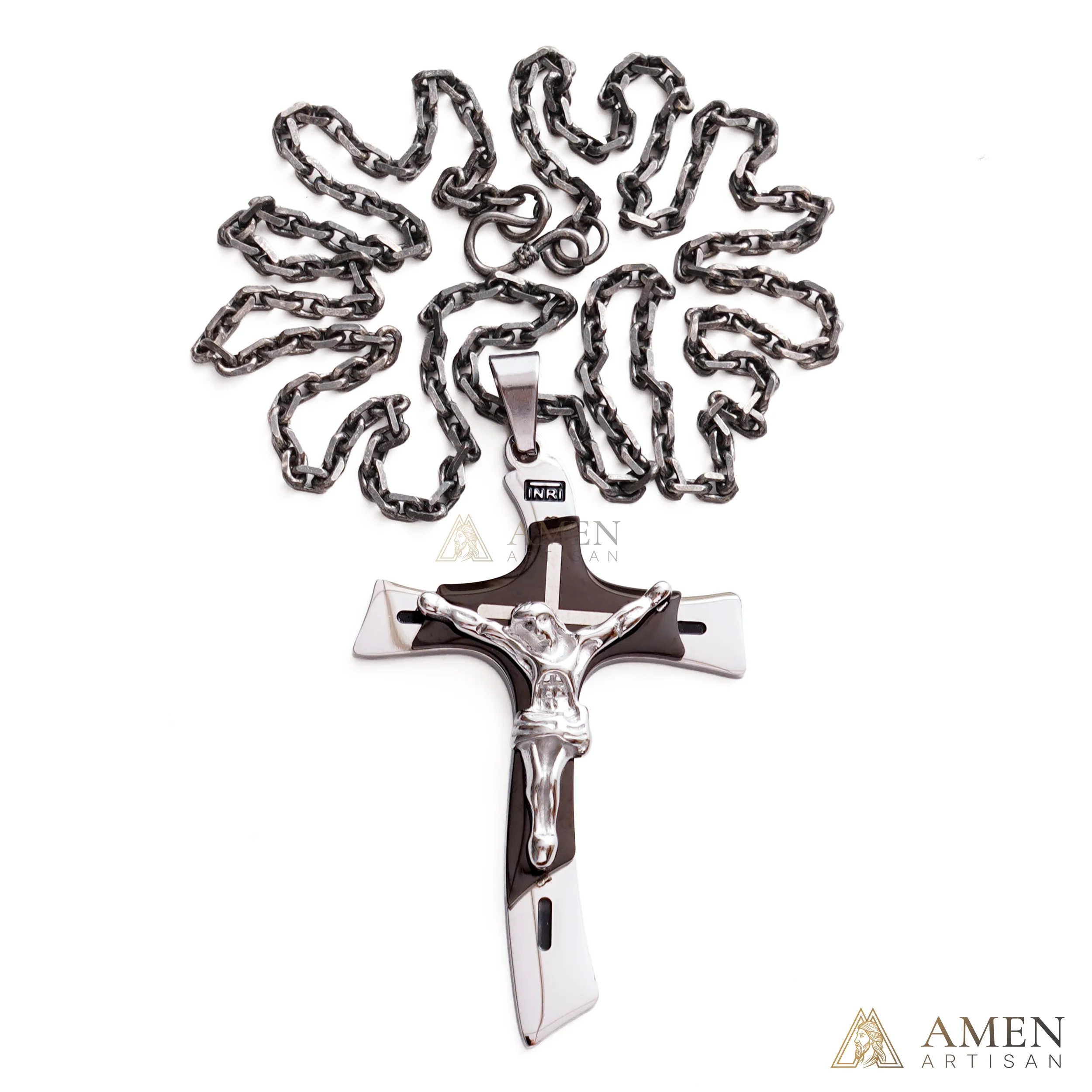 【Deal Today】Two-Tone Jesus Crucifix Necklace - Faith & Redemption - Image 9