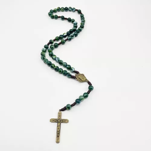 Amen Artisan Vintage Antique Blue Cross Woven Prayer Necklace - Image 8