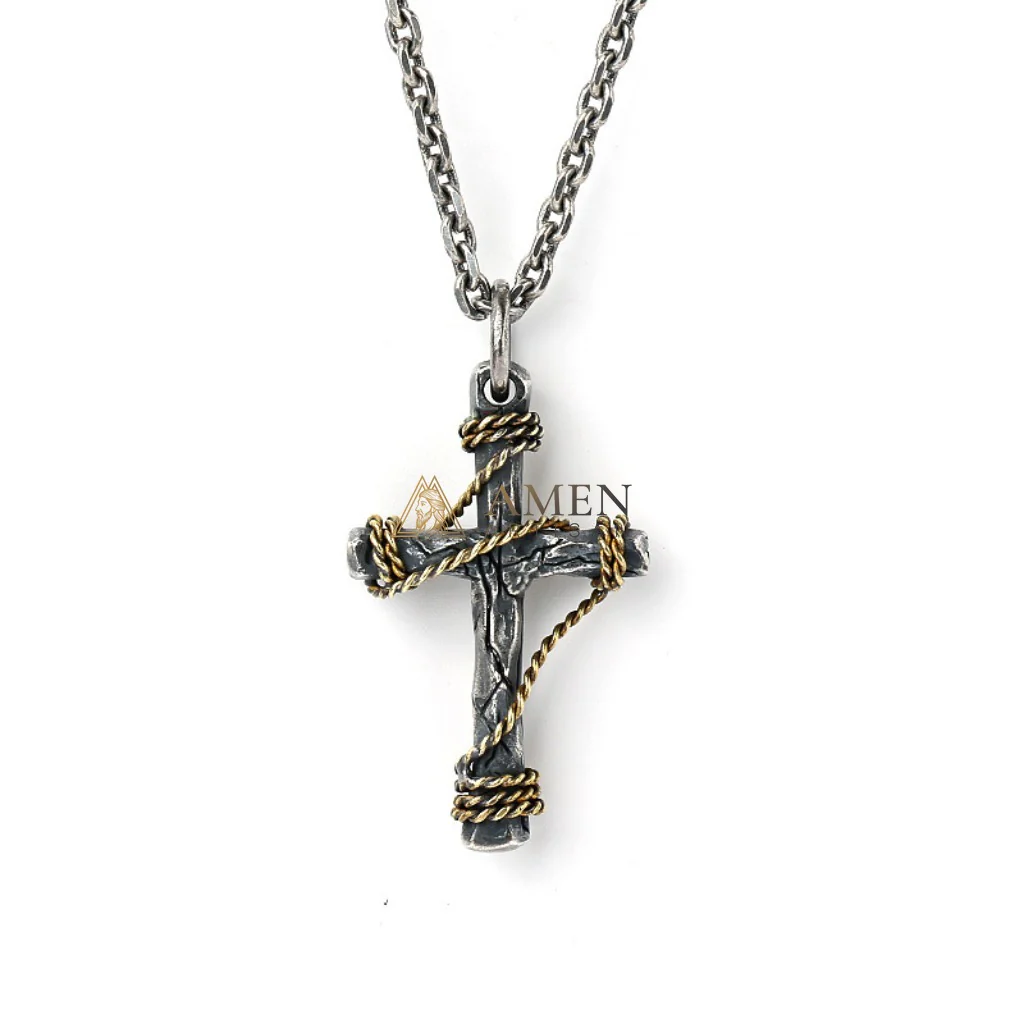 Vintage Cross Necklace Amen Artisan - Image 4