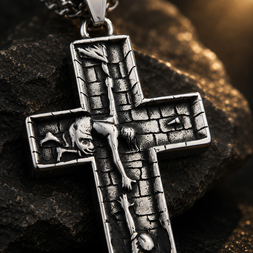 Vintage Cross Pendant Necklace Amen Artisan - Image 2