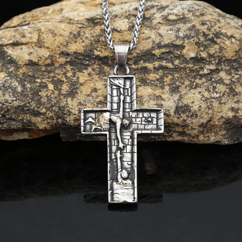 Vintage Cross Pendant Necklace Amen Artisan - Image 6