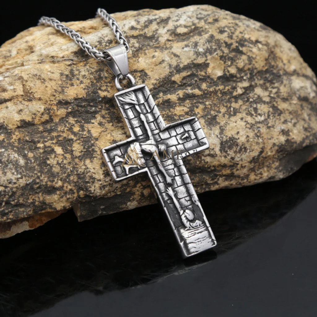 Vintage Cross Pendant Necklace Amen Artisan - Image 7