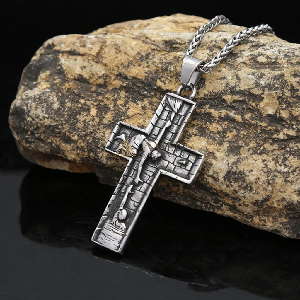 Vintage Cross Pendant Necklace Amen Artisan - Image 8