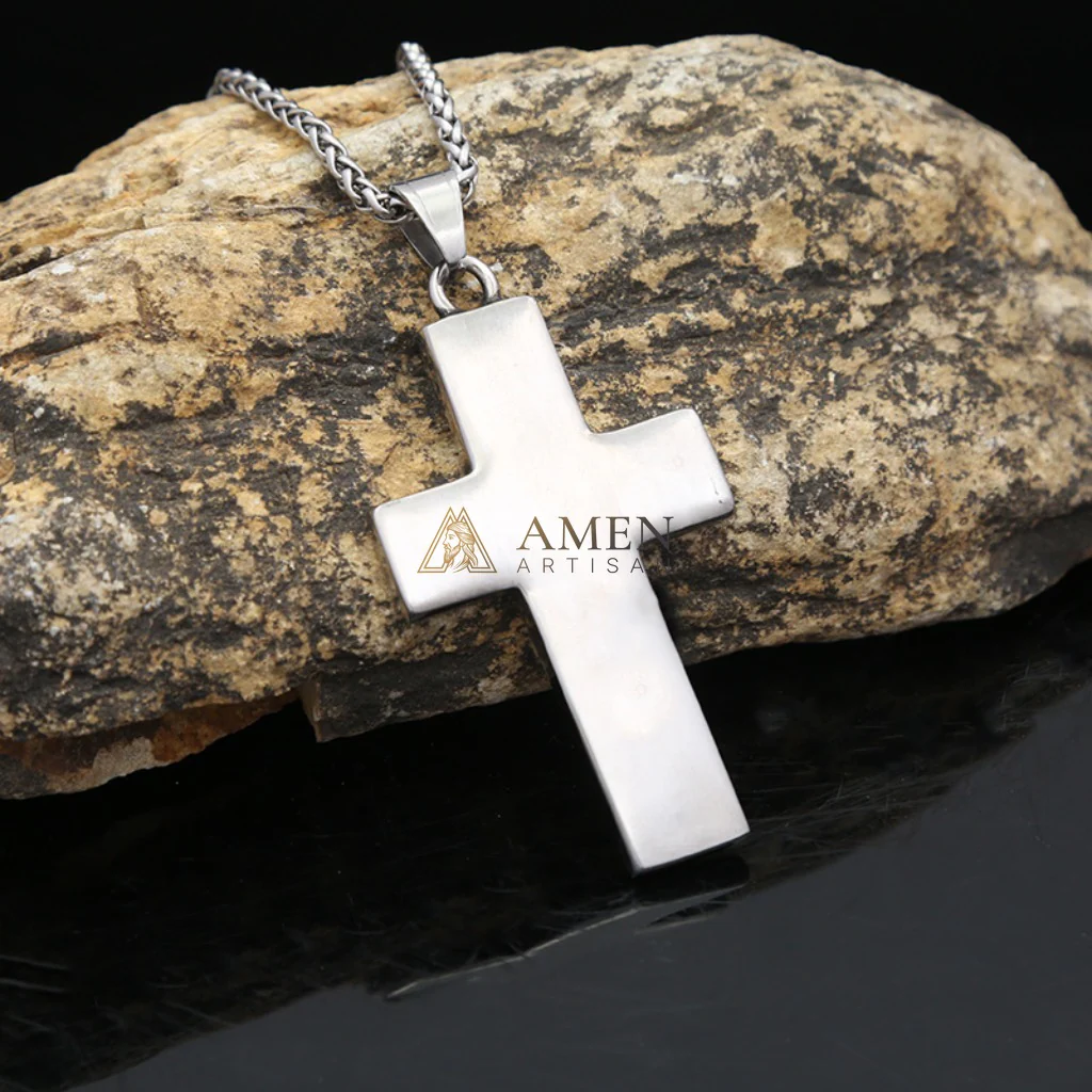 Vintage Cross Pendant Necklace Amen Artisan - Image 9