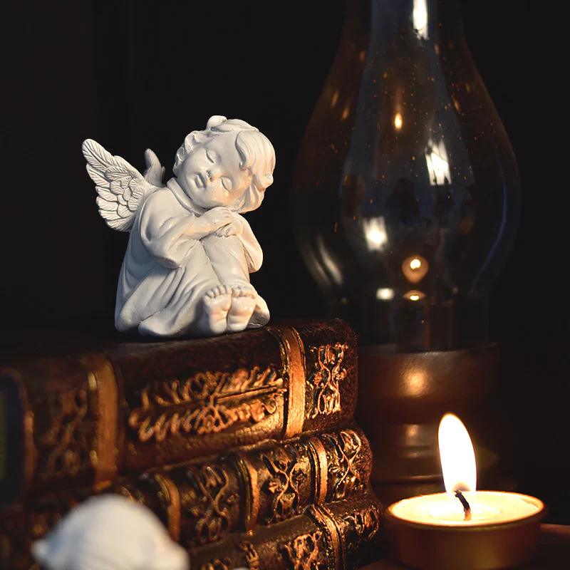 Vintage Fairy & Angel Sculpture | Whimsical Desktop Vignette, Miniature Enchantment