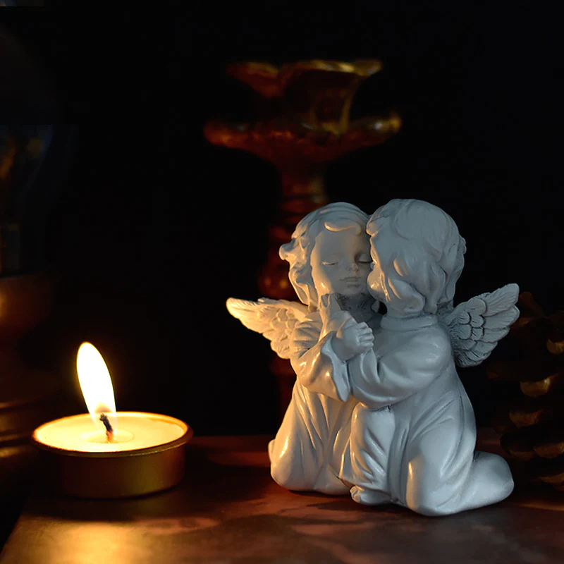 Vintage Fairy & Angel Sculpture | Whimsical Desktop Vignette, Miniature Enchantment - Image 2