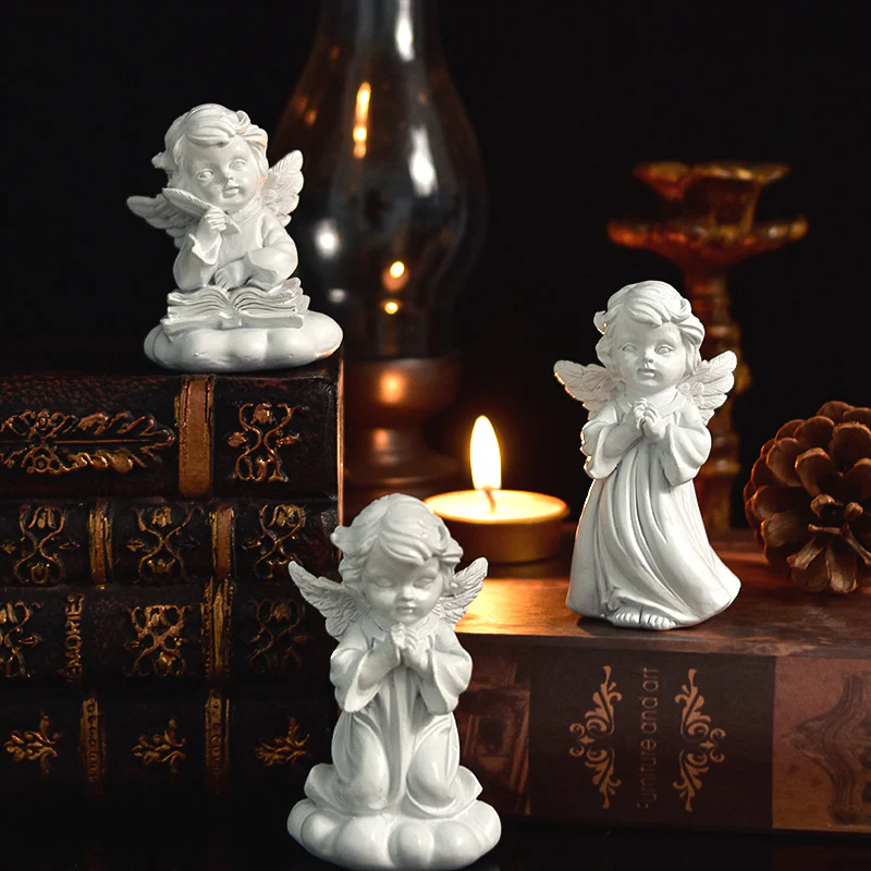 Vintage Fairy & Angel Sculpture | Whimsical Desktop Vignette, Miniature Enchantment - Image 3