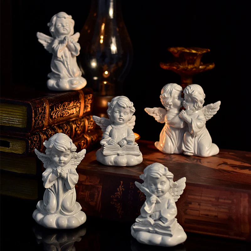 Vintage Fairy & Angel Sculpture | Whimsical Desktop Vignette, Miniature Enchantment - Image 4