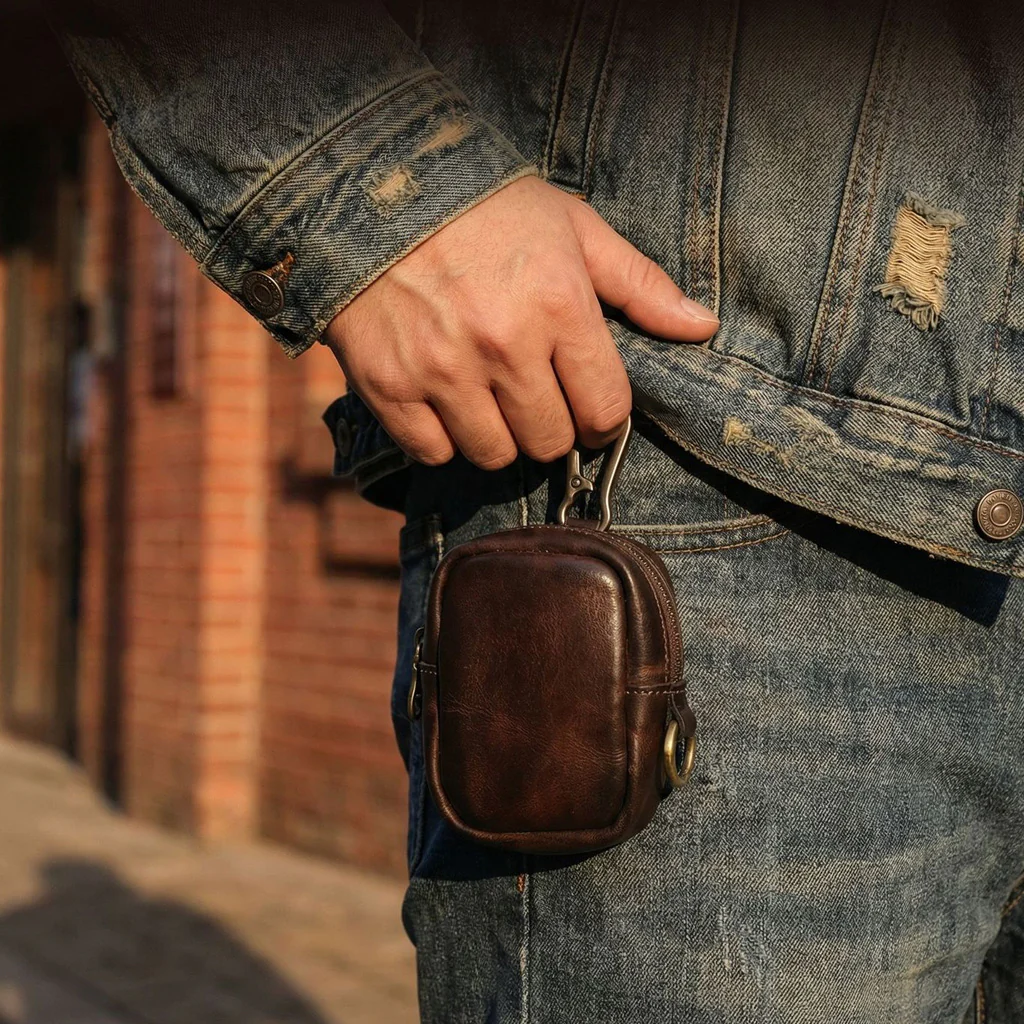 Vintage Full-Grain Leather Rosary Pouch — Classic Faith Storage Case - Image 2