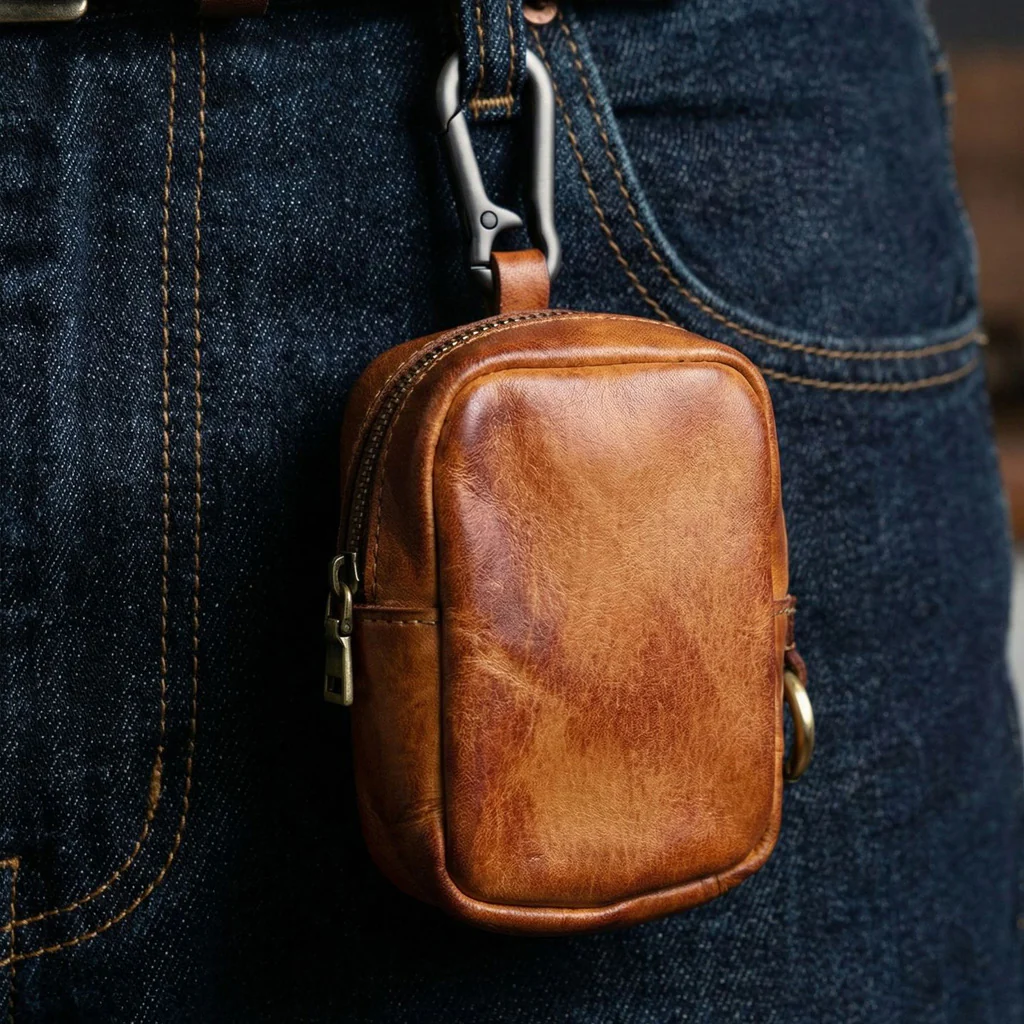 Vintage Full-Grain Leather Rosary Pouch — Classic Faith Storage Case - Image 4