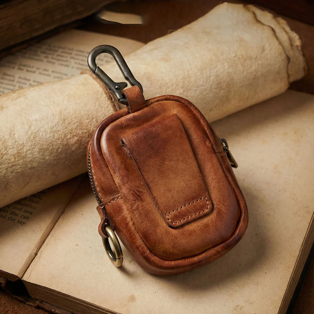 Vintage Full-Grain Leather Rosary Pouch — Classic Faith Storage Case - Image 8