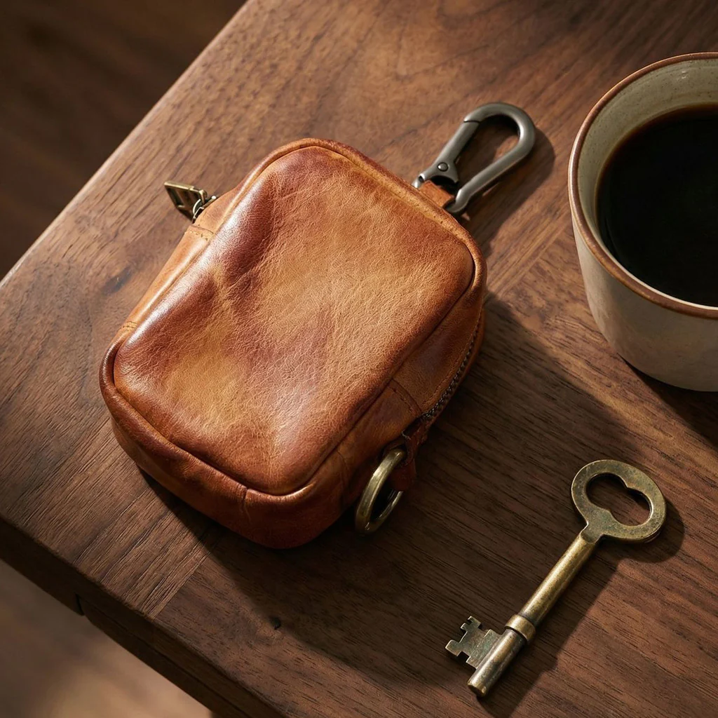 Vintage Full-Grain Leather Rosary Pouch — Classic Faith Storage Case - Image 9
