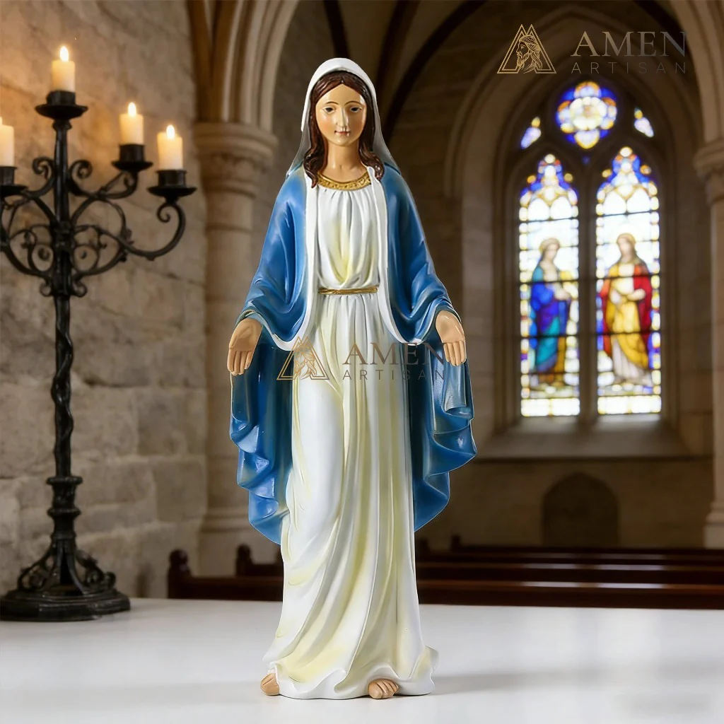 Virgin Mary Statue Amen Artisan - Image 3