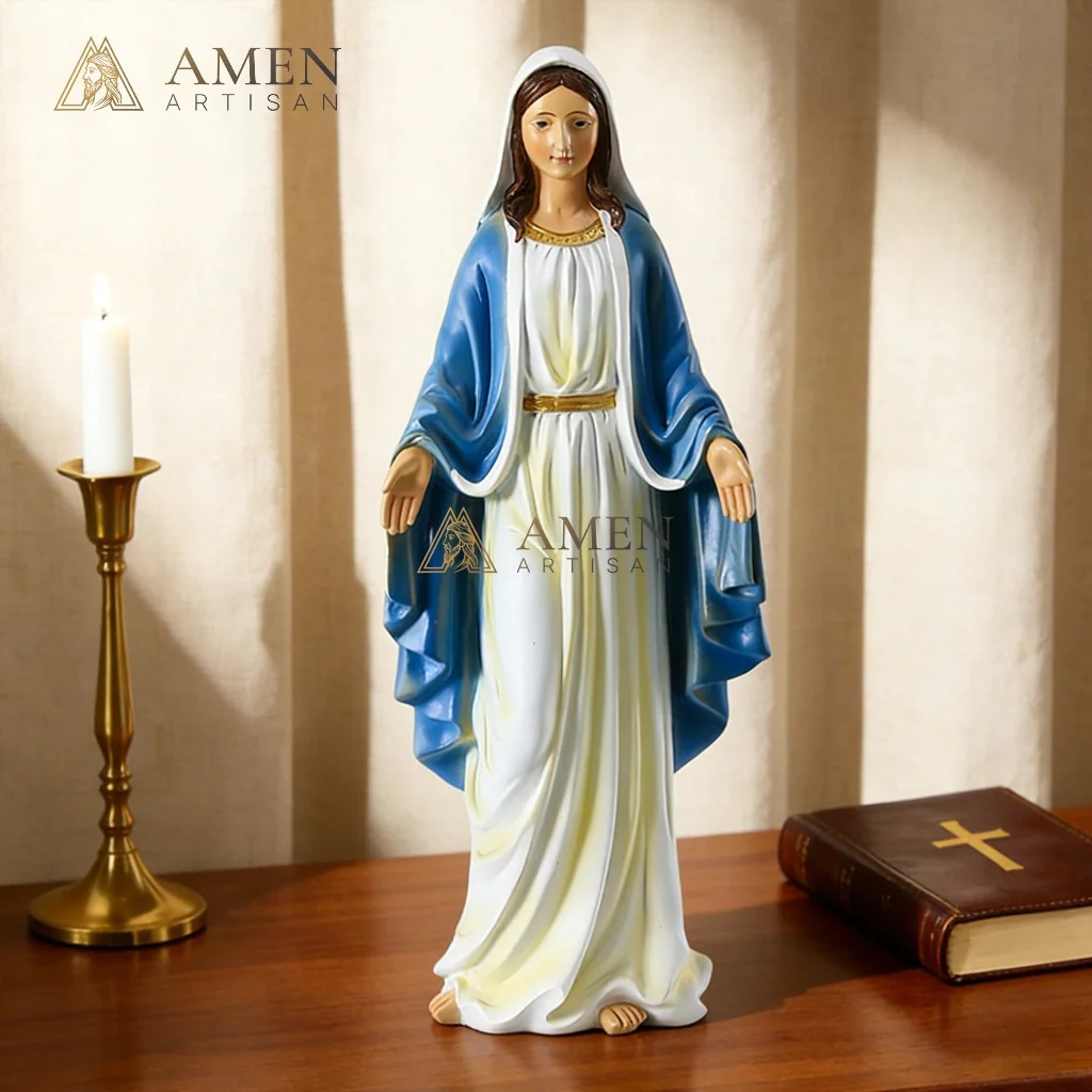 Virgin Mary Statue Amen Artisan - Image 4