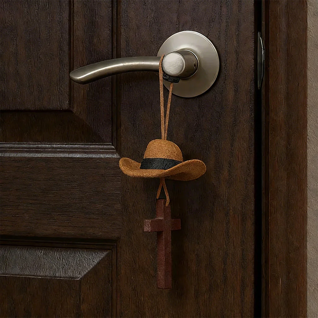 【Deal Today】Western Rearview Mirror Ornament with Cowboy Hat and Cross — Faith | Amen Artisan® - Image 9