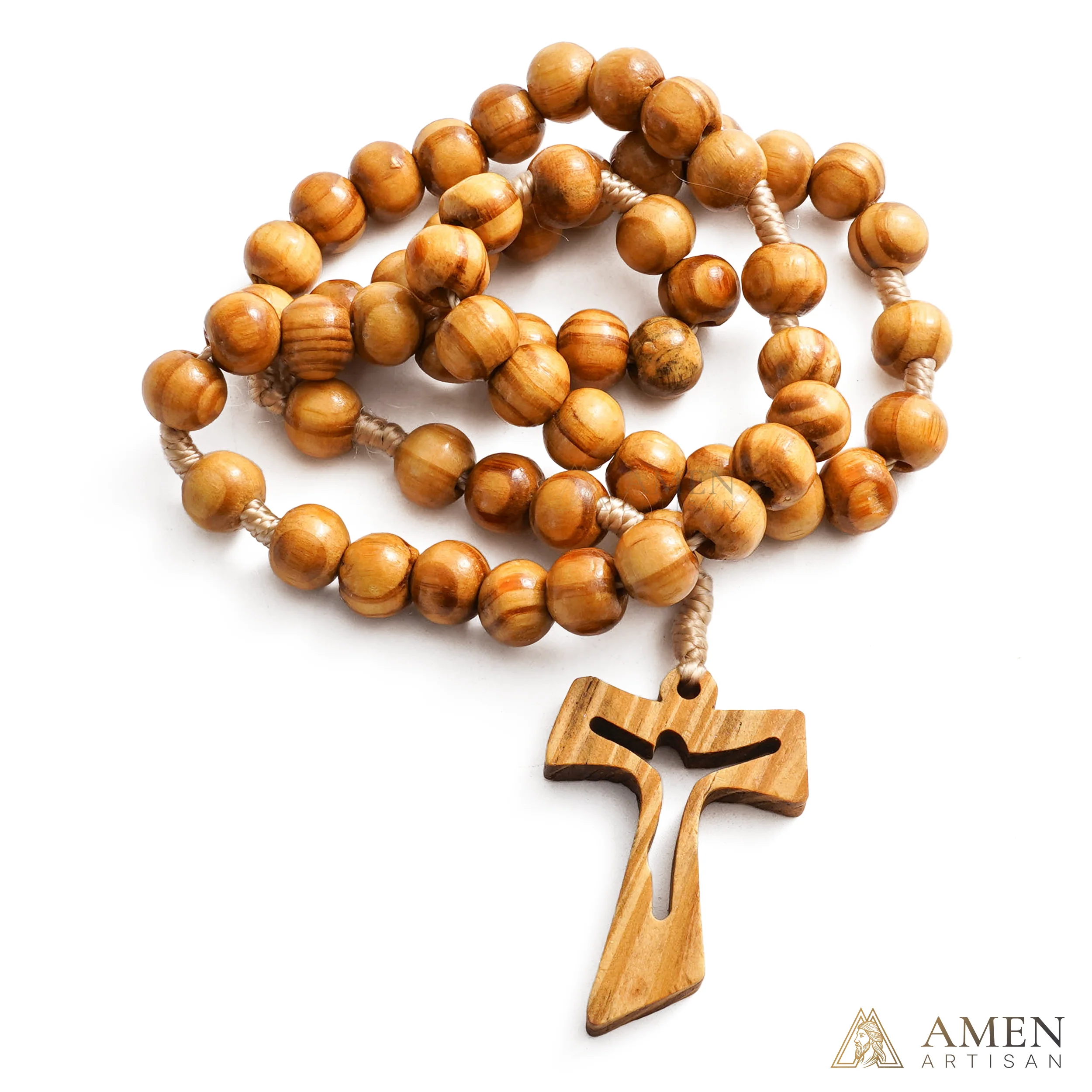 Natural Wooden Rosary Amen Artisan - Image 10