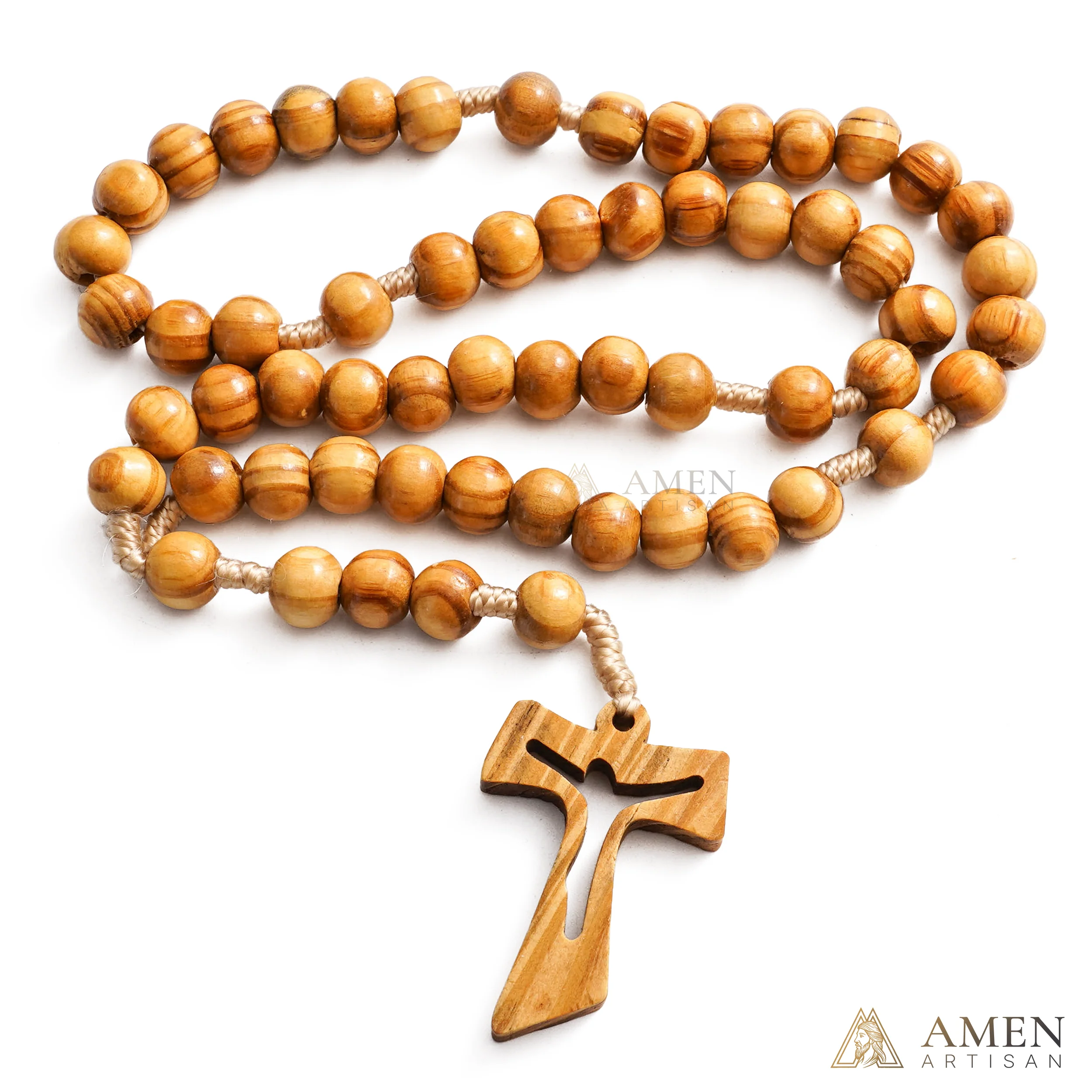 Natural Wooden Rosary Amen Artisan - Image 11