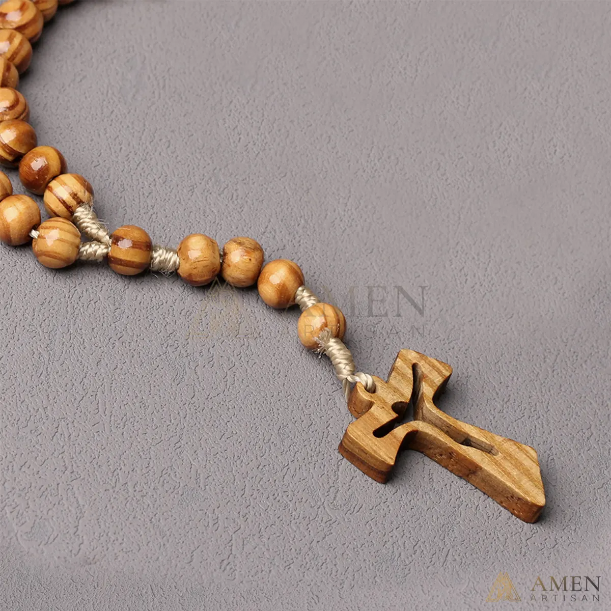 Natural Wooden Rosary Amen Artisan - Image 6