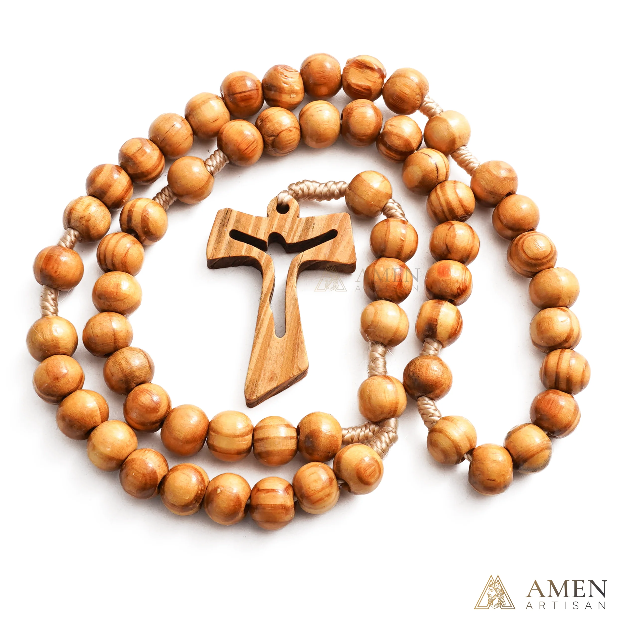 Natural Wooden Rosary Amen Artisan - Image 9