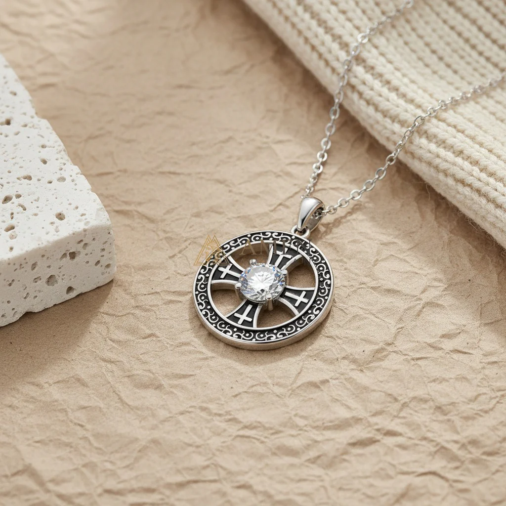 Zircon Cross Pendant Necklace Amen Artisan - Image 3