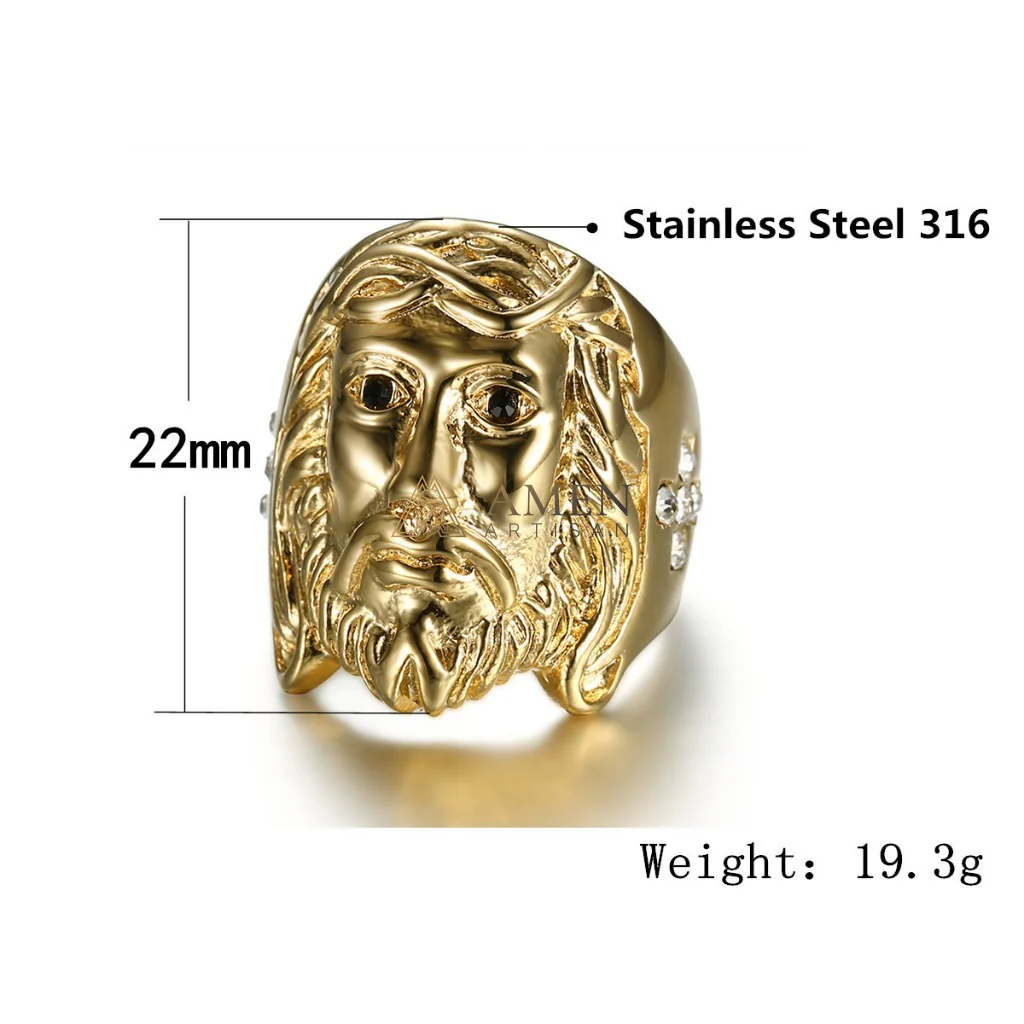 Zircon Jesus Crown of Thorns Ring Amen Artisan - Image 4