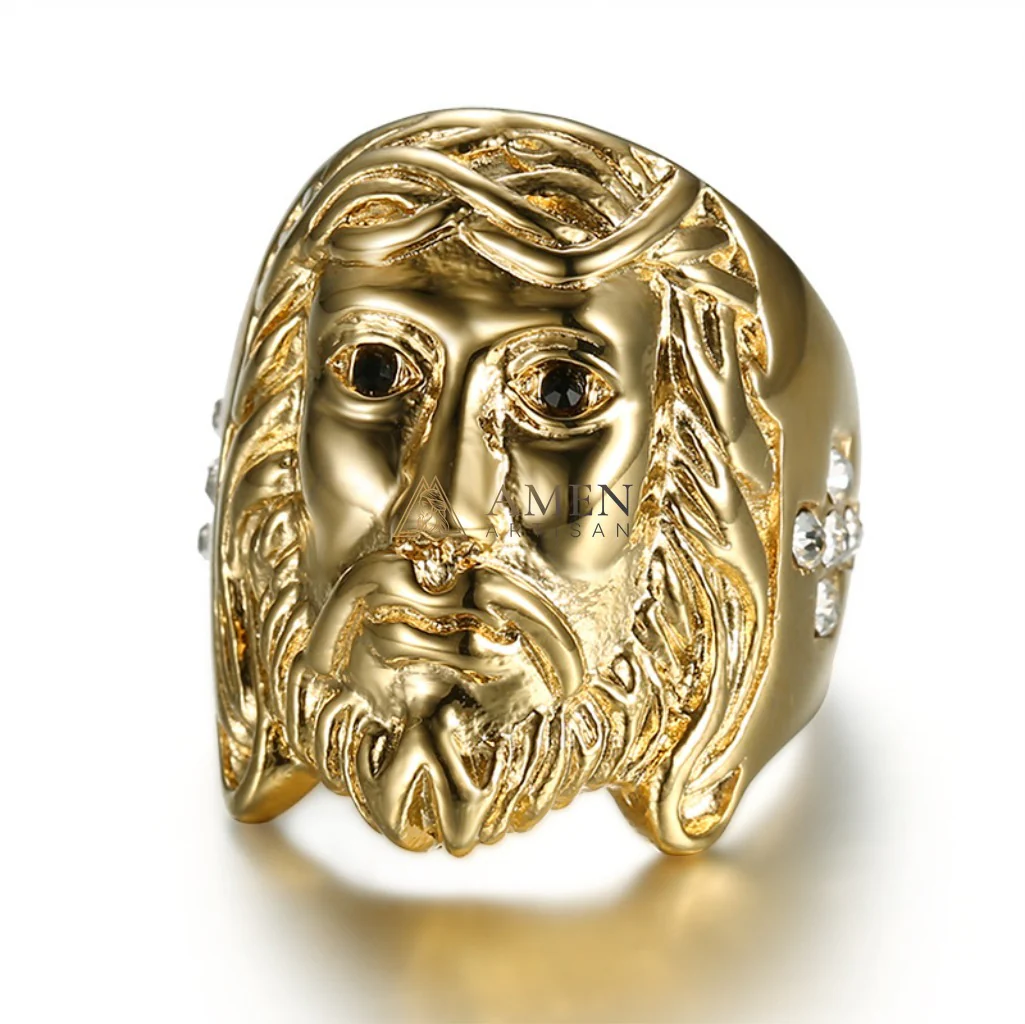 Zircon Jesus Crown of Thorns Ring Amen Artisan - Image 5